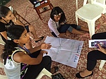 "This is a PEACECORP workshop for empowering young girls, talking about different kinds of violence"