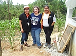 "With my supervisor Liza and teammate Yahaira in a madre-guia's home in Llano de la Virgen in San Raymundo"