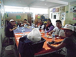 "Taking a break from fieldwork to eat lunch together at the World Vision office in San Raymundo"