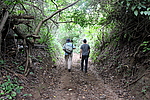Walking to the next house for interviews with our interviewing team in Telica. (Left)Jordan Weil (Right) Erik Peña