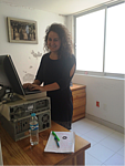 "Working at my makeshift standing desk!"