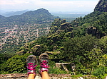 View from the top of a long hike to a Mayan temple in Tepoztlan